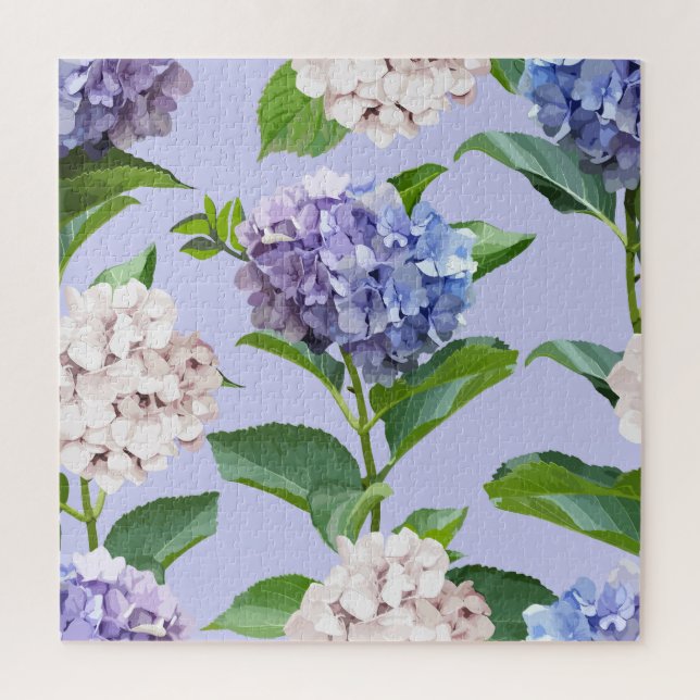 Puzzle Flores de hidrangea: textura floral multicolor. (Vertical)