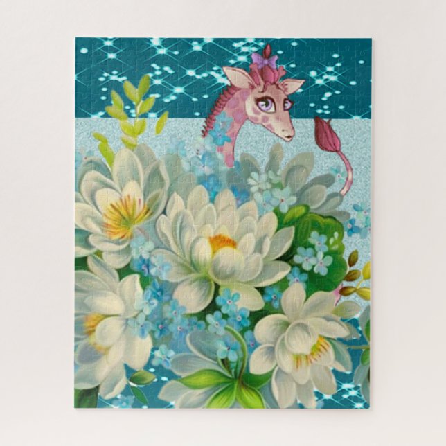 Puzzle Flores de jirafa cute (Vertical)