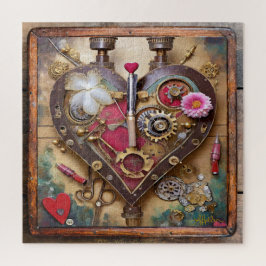 Puzzle Flores de Labial Corazón Serie Steampunk