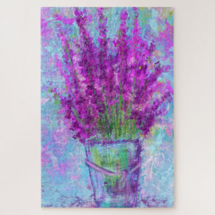 Puzzle Flores de lavanda - Primavera - Pintura de arte ab