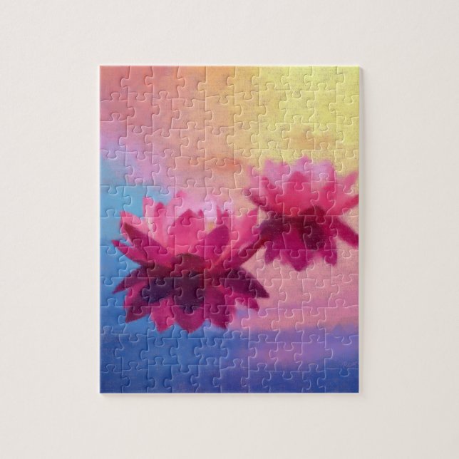Puzzle Flores de Lotus en resumen vibrante (Vertical)