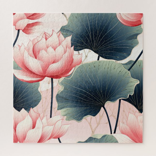 Puzzle Flores de Lotus rosa (Vertical)