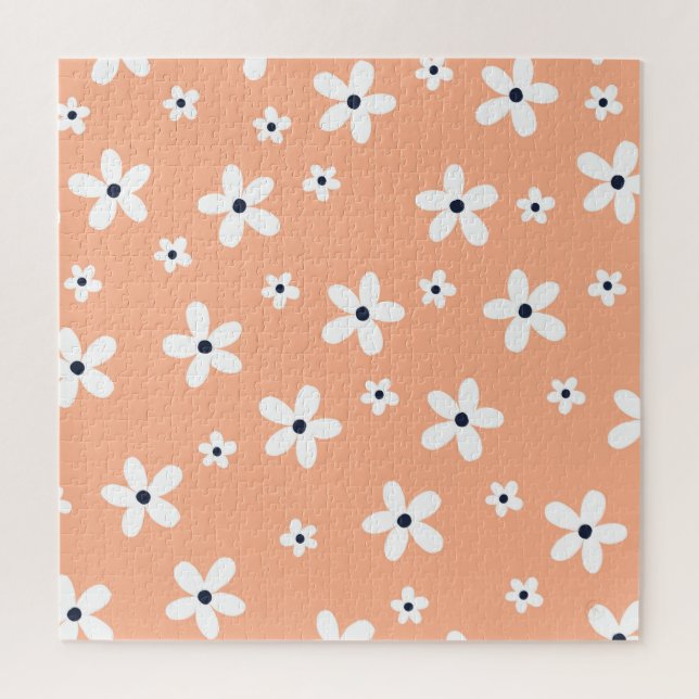Puzzle Flores de margarita blanca de boho de verano (Vertical)
