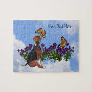 Puzzle Flores de mariposas beagle pipa personalizadas