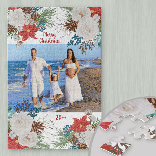 Puzzle Flores de Navidad Foto Personalizada