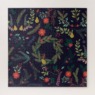 Puzzle Flores de Navidades dibujadas a mano: colección vi