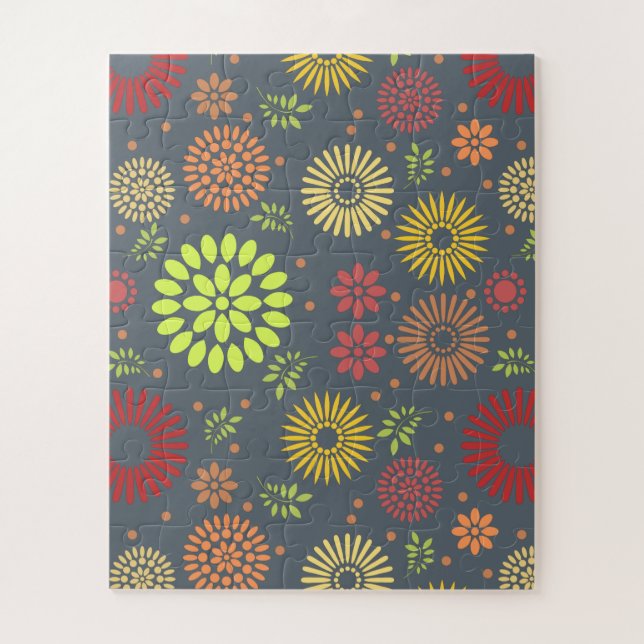 Puzzle Flores de otoño coloridas en tonos cálidos (Vertical)