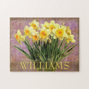 Puzzle Flores de primavera de Daffodil Amarillo Floral Mo