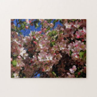 Puzzle Flores de primavera rosada Azul cielo azul Efecto