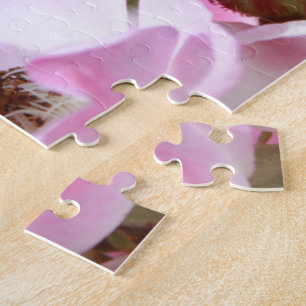 Puzzle flores de rosa silvestre rosado para las mujeres