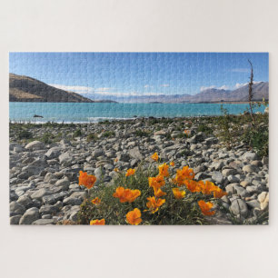 Puzzle flores de tekapo lago