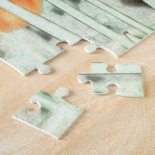 Puzzle flores de tulipán rojo de estilo artístico. jardín