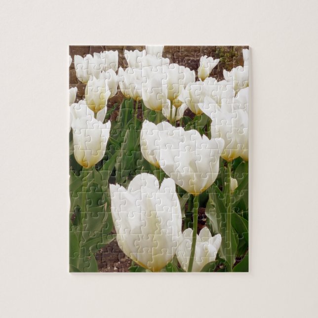 Puzzle Flores de tulipanes blancos (Vertical)