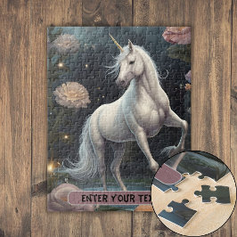 Puzzle Flores de unicornio blanco personalizadas