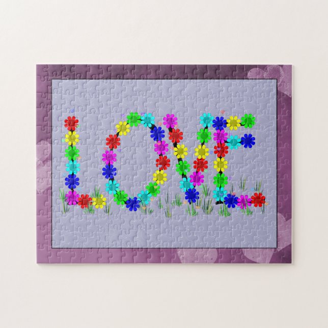 Puzzle Flores del amor del Hippie (Horizontal)