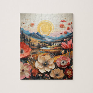 Puzzle Flores del valle dorado: arte de la naturaleza oní