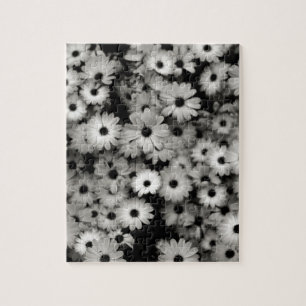 Puzzle Flores en blanco y negro