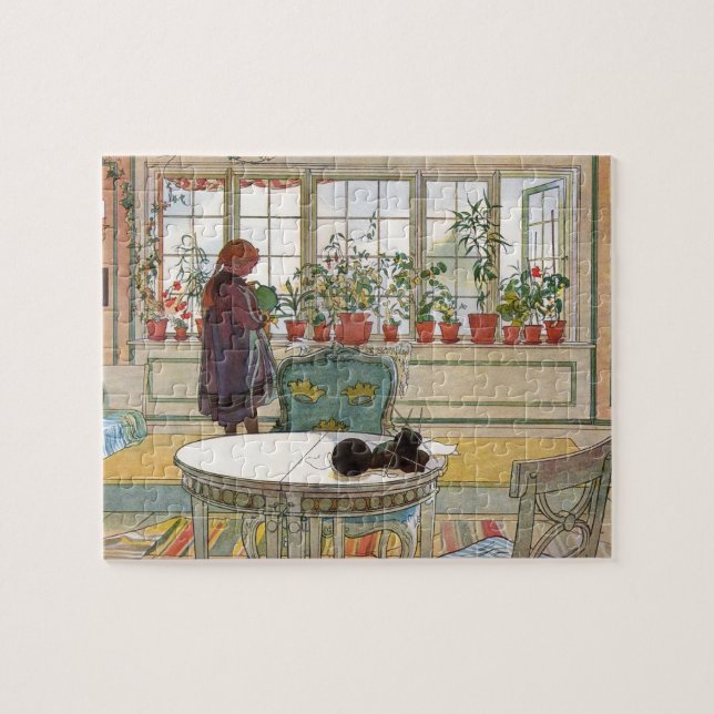 Puzzle Flores en el Windowsill por Carl Larsson (Horizontal)