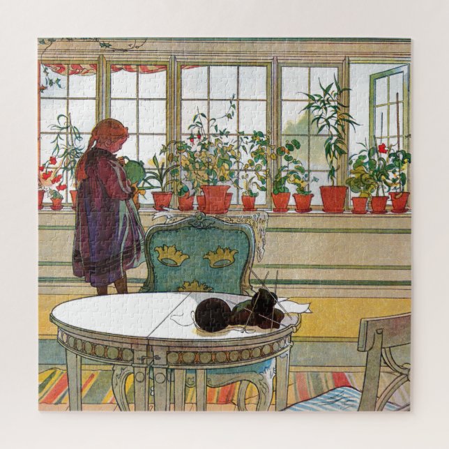 Puzzle Flores en el Windowsill por Carl Larsson (Vertical)