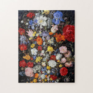Puzzle Flores en un barco de madera, Jan Brueghel el anci