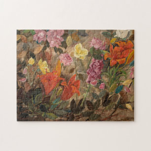 Puzzle Flores en un jardín   Tadeusz Makowski