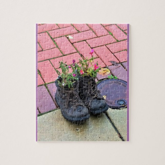 Puzzle Flores en viejos botes (Vertical)