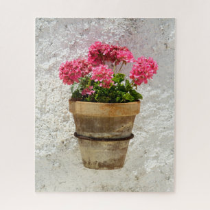 Puzzle Flores   Geranio en la flor en la olla