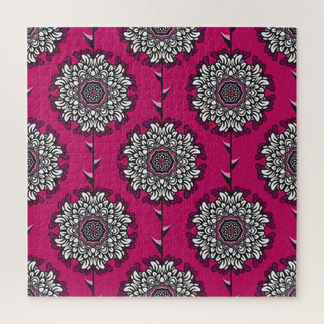 Puzzle Flores Gráficas Florales Pink Seamless (Vertical)