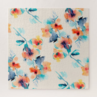 Puzzle Flores hibiscus: Patrón de Ilustracion acuarela