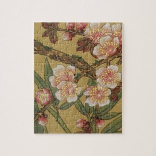 Puzzle Flores Japonesas Asiáticas de Flor de Cerezo Vinta
