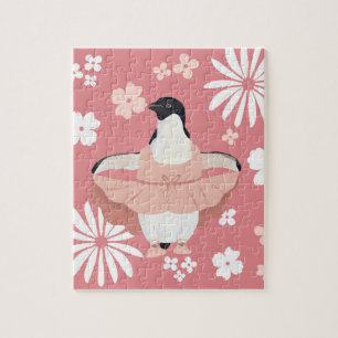 Puzzle Flores Jugadoras Cute Girly Ballerina Penguin
