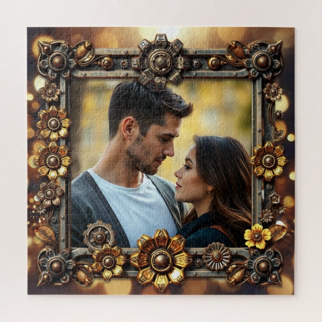 Puzzle Flores metalizado Foto personalizada Steampunk (Vertical)