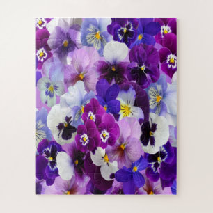 Puzzle Flores Moradas Azules Blancas Pensamientos 