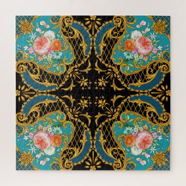 Puzzle Flores Naranjas rosas: composición cuadrada (Vertical)