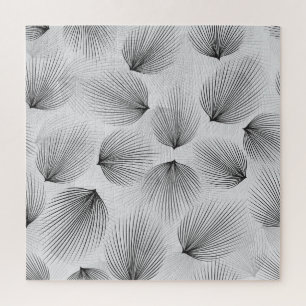 Puzzle Flores negras abstractas: Elegancia gris.