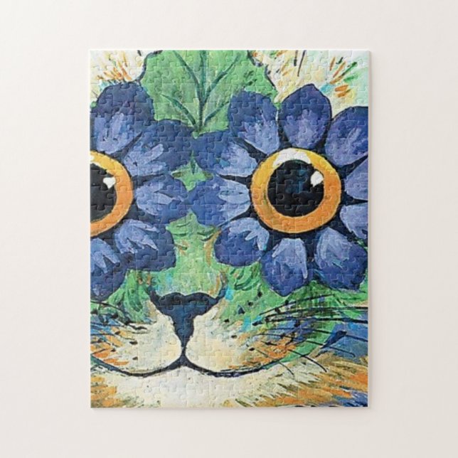 Puzzle Flores Ojos Gato De Louis Wain (Vertical)