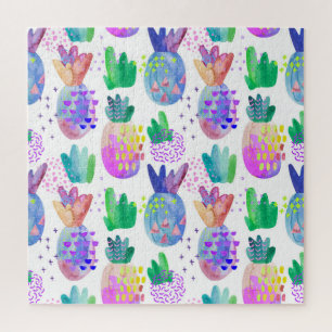 Puzzle Flores otoñales pintadas a mano, patrón sin fisura