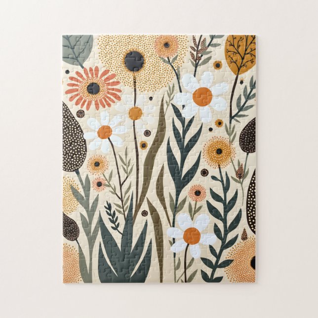 Puzzle Flores Plantas Diseño Botánico Boho 389 (Vertical)