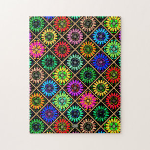 Puzzle Flores radiantes abstractas con floraciones surrea