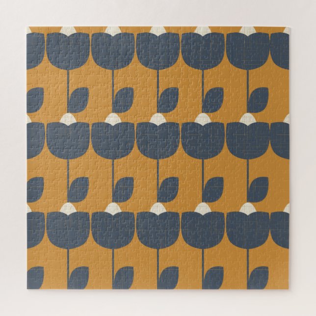 Puzzle Flores Retro Modernas: Geométricas Escandinavas. (Vertical)