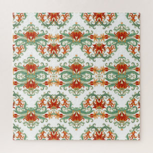 Puzzle Flores rojas estilo chino ornamental