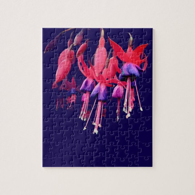 Puzzle Flores rojas y violetas (Vertical)