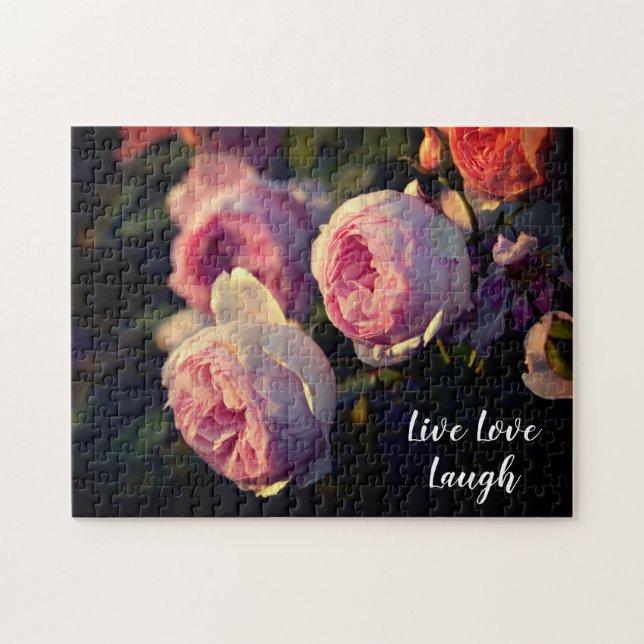 Puzzle Flores rosa del jardín (Horizontal)
