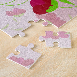Puzzle Flores rosadas y rojas - Floral