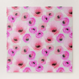 Puzzle Flores rosas acuarela arte digital