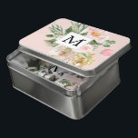 Puzzle Flores rosas color agua modernas monogramadas<br><div class="desc">Flores rosas color agua modernas monogramadas</div>