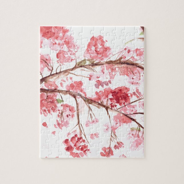 Puzzle Flores rosas de cerezo Flores rosadas Sakura Asiát (Vertical)