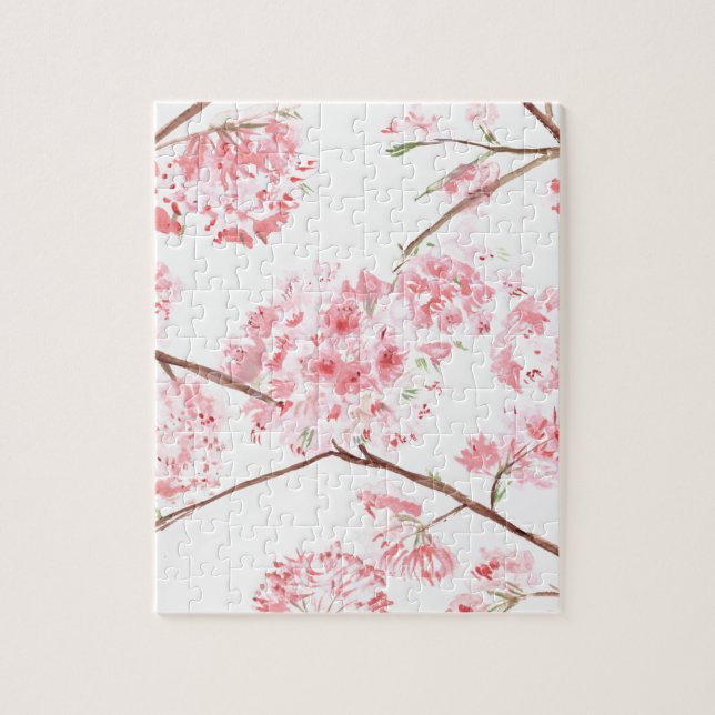 Puzzle Flores rosas de cerezo Flores rosadas Sakura Japon (Vertical)