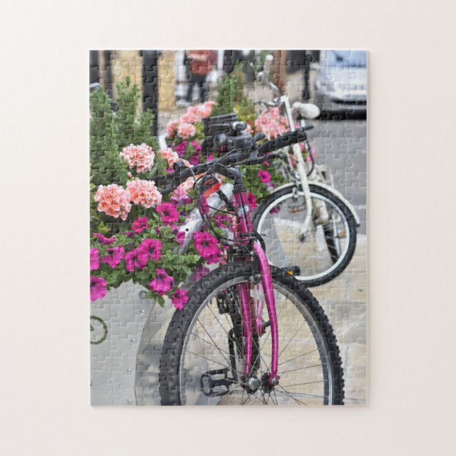 Puzzle Flores rosas y bicicletas Islington Londres Reino  (Vertical)