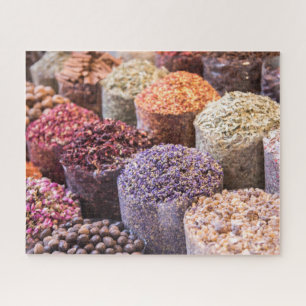 Puzzle Flores secas y especias, pantalla de zoco
